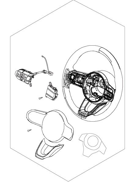 WHEEL ASSEMBLY STEERING (BLACK/CHROME)