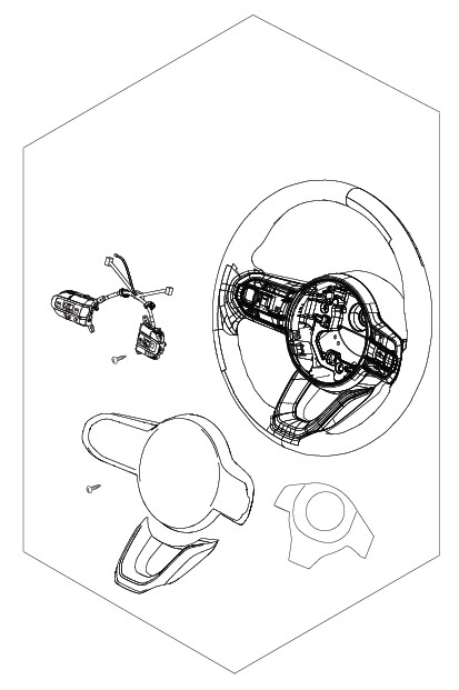 WHEEL SUB ASSEMBLYSTEERING (BLACK/CHROME)