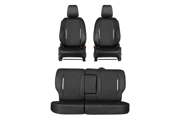 Seat Cover Premium Silver Finish Prism | Brezza (L Variant)