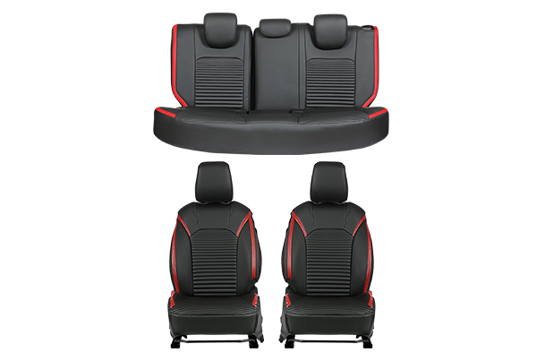 Power Scales Red Finish Sleeve Seat Cover | Fronx (All Variants)