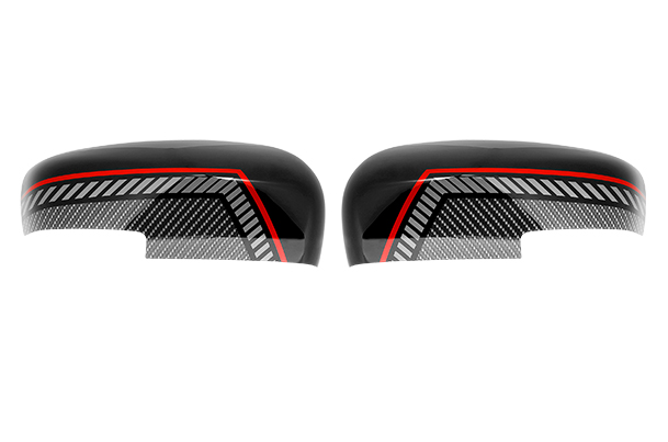 ORVM Auto Cover - Carbon Sprint - Grey Stripes (Winker)| New Swift (Z+/Z/V)
