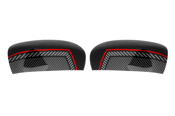 ORVM Manual Cover - Carbon Sprint - Grey Stripes (W/O Winker)| New Swift (L)