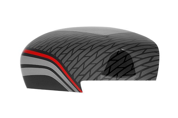 ORVM Auto Cover - Black Circuit - Grey Stripes (Winker)| New Swift (Z+/Z/V)