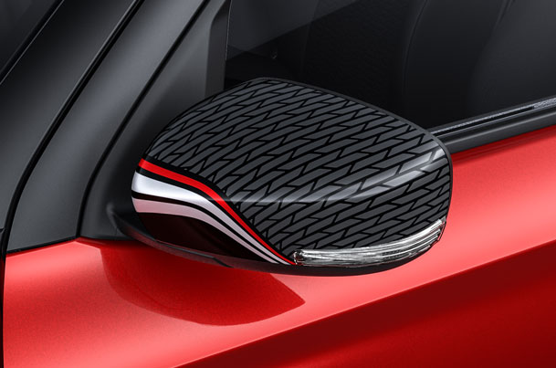 ORVM Auto Cover - Black Circuit - Grey Stripes (Winker)| New Swift (Z+/Z/V)