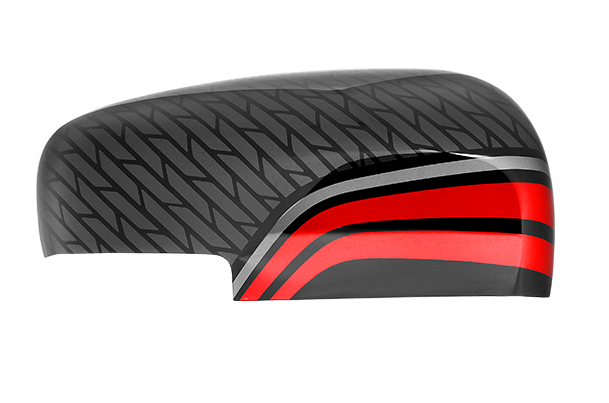 ORVM Auto Cover - Black Circuit - Red Stripes (Winker)| New Swift (Z+/Z/V)