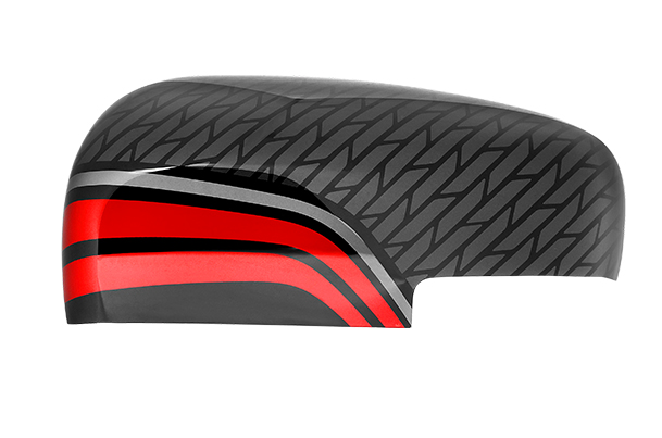 ORVM Auto Cover - Black Circuit - Red Stripes (Winker)| New Swift (Z+/Z/V)