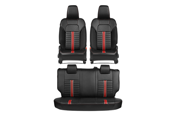 Seat Cover SAB - Red Sprint Groove Highlight (PU) | New Swift (V/ L)