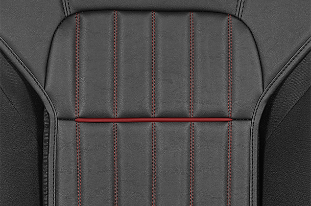 Seat Cover SAB - Premium Red Jersey Highlight (Premium PU) | New Swift (V/ L)