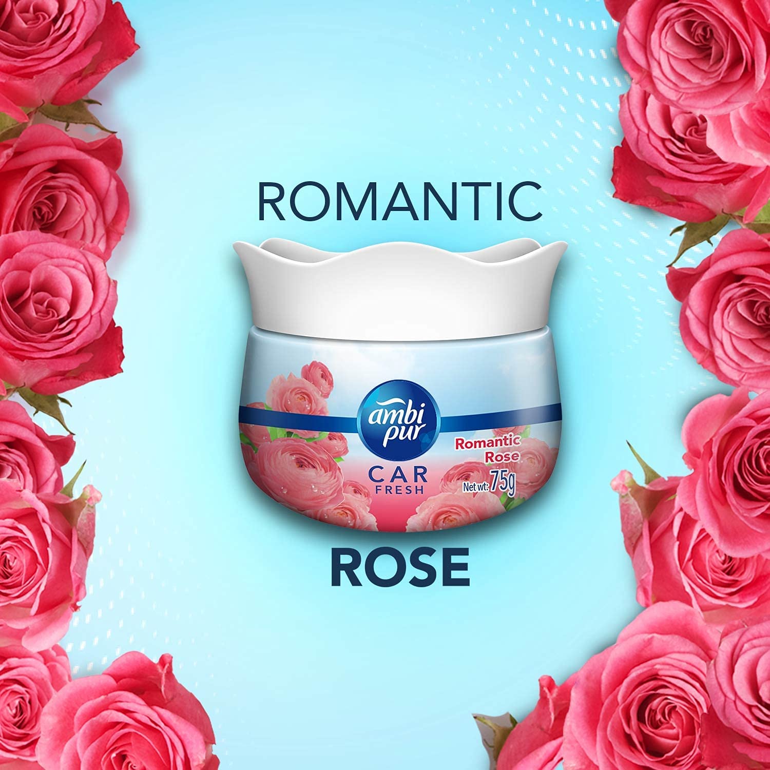 Ambi Pur Car Freshener Gel-Romantic Rose (75g)