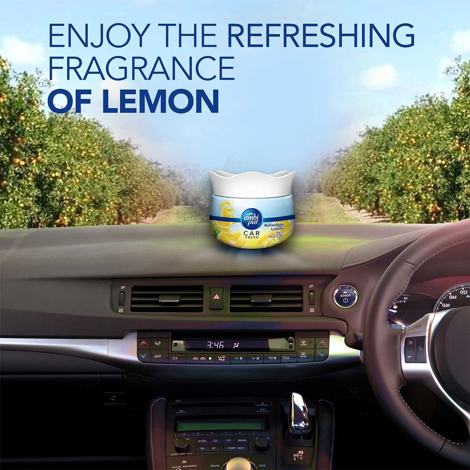 Ambi Pur Car Freshener Gel-Refreshing Lemon (75g)